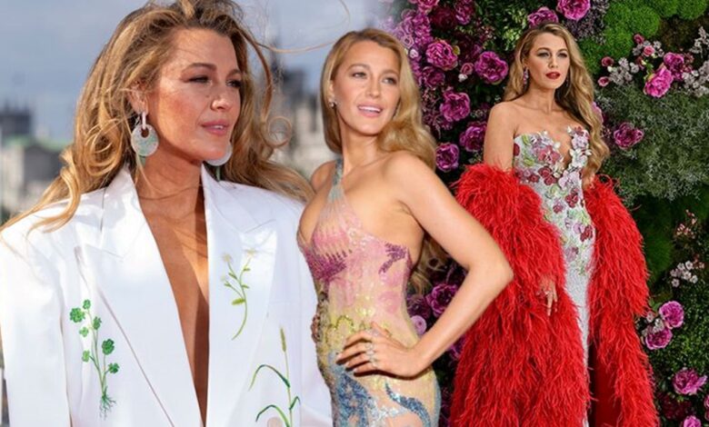 Kırmızı halı adeta çiçek bahçesine döndü! Blake Lively'nin stili tam not aldı