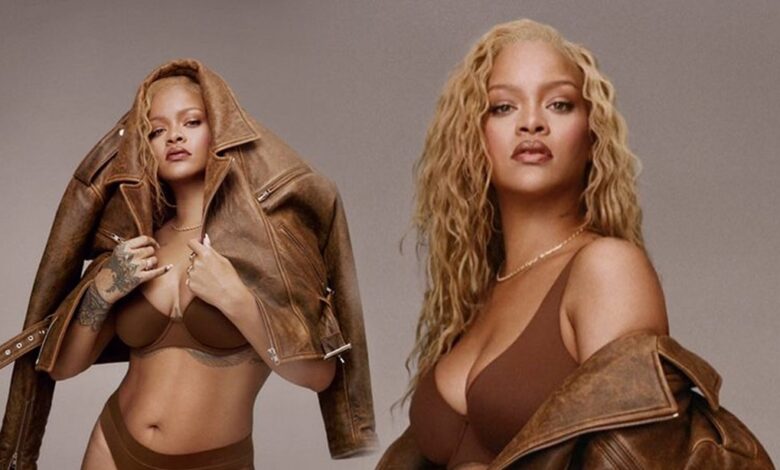 Rihanna iç çamaşırı markası için kamera karşısında